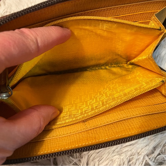 FENDI Tobacco Zucca Coated Canvas Zip Around Wallet - Picture 9 of 12